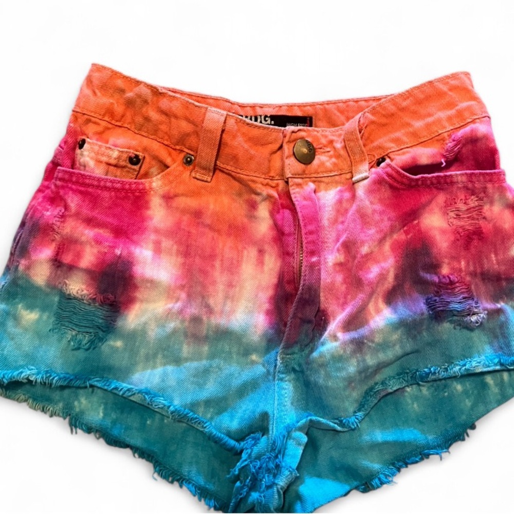 BDG Multicolor Tie-Dye Retro Jean Shorts